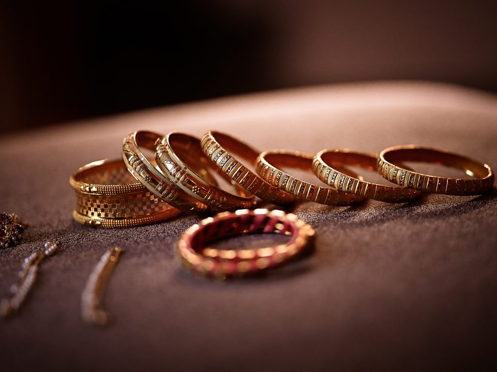Gold bangles assessed by private gold jewellery buyers in Sandton