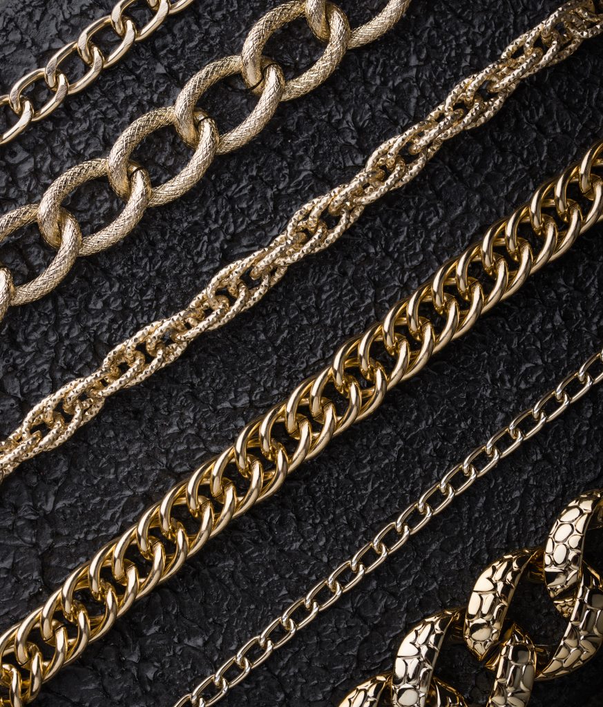 Gold chain jewellery close up, bought in any condition